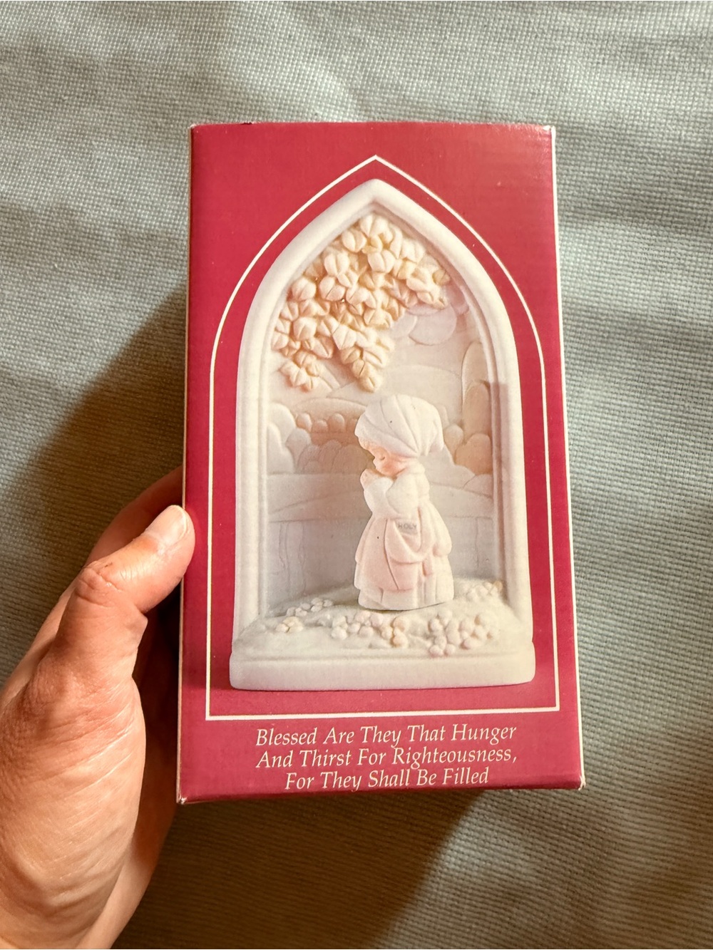 Precious Moments Pink and White Nativity Figurine Plaque
